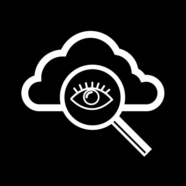 Wolk zoek pictogram — Stockvector