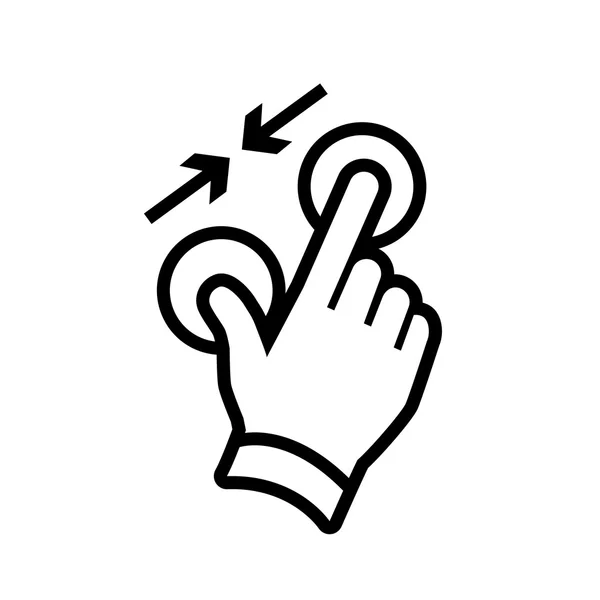 Hand pinch gesture icon — Stock Vector