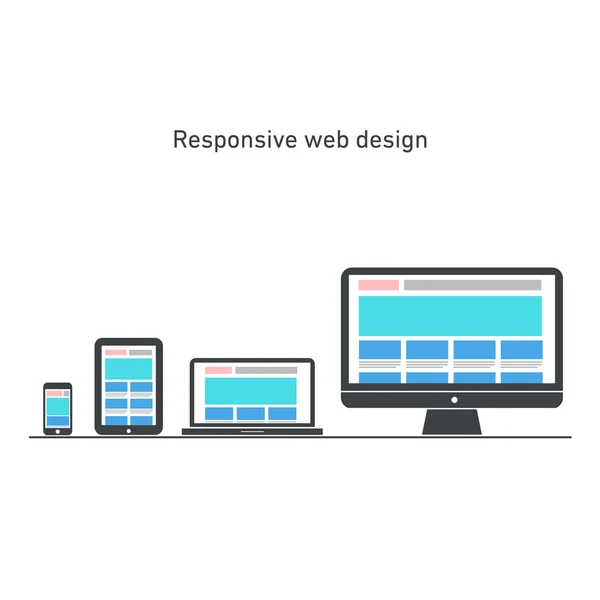 Tepkili Web Tasarımı — Stok Vektör