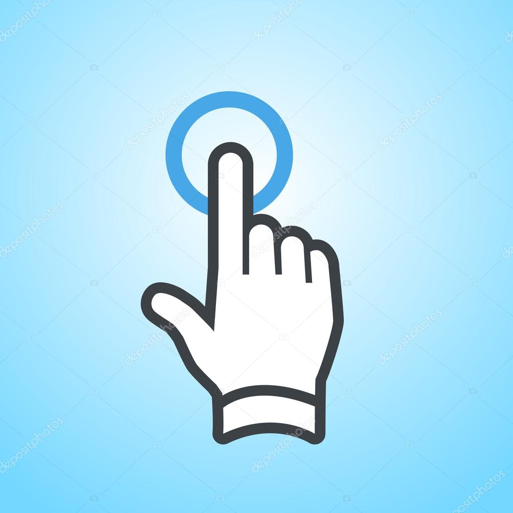 hand gesture icon tap with one finger