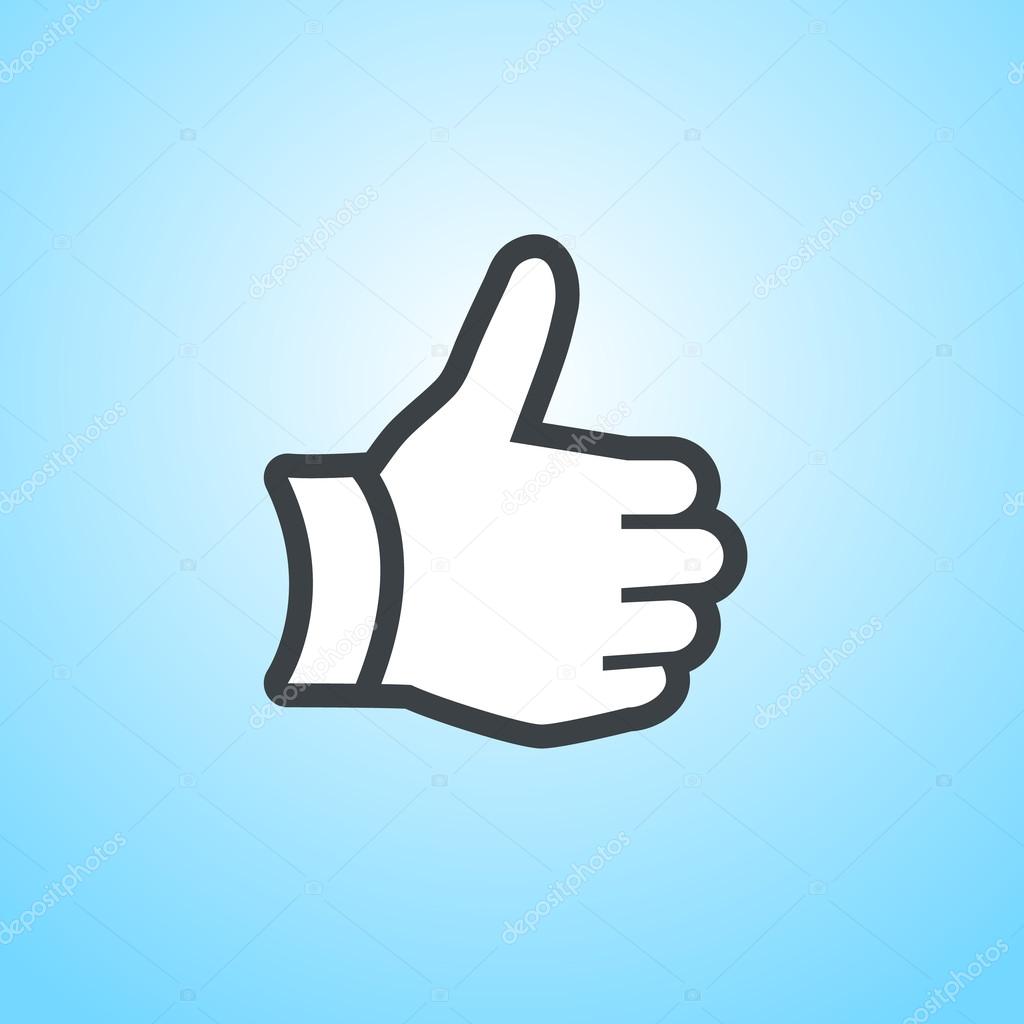 Hand thumb up gesture icon
