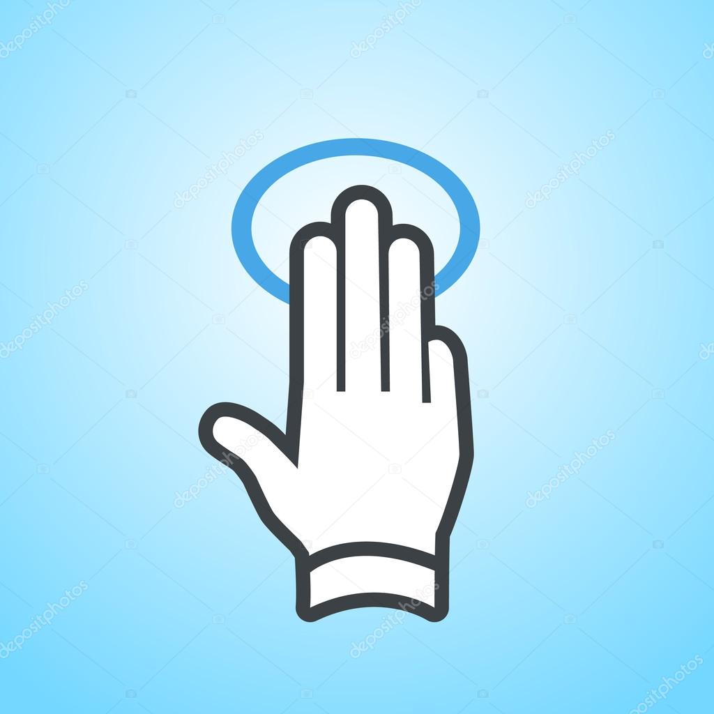 hand gesture icon tap wiht three fingers