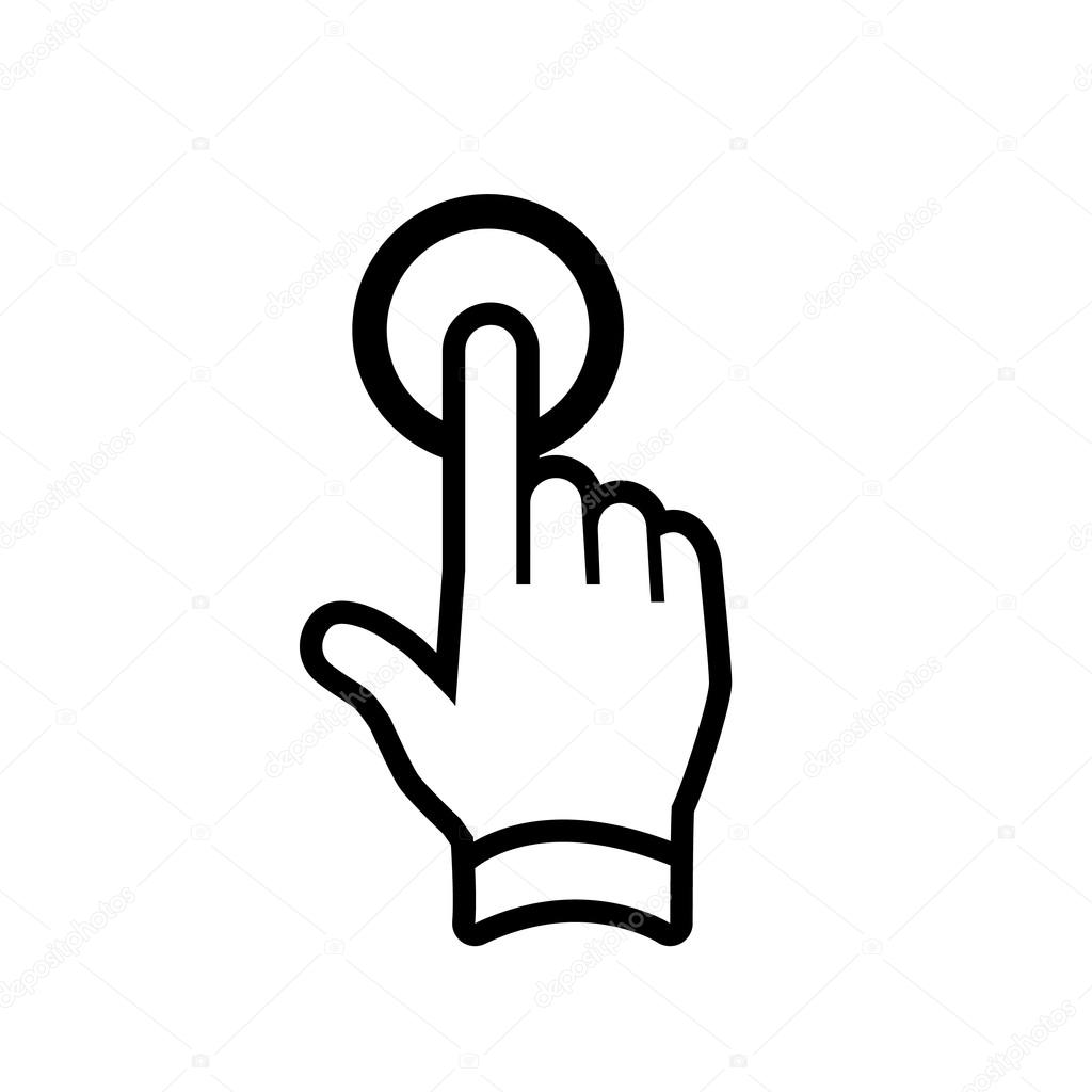 hand gesture icon tap with one finger