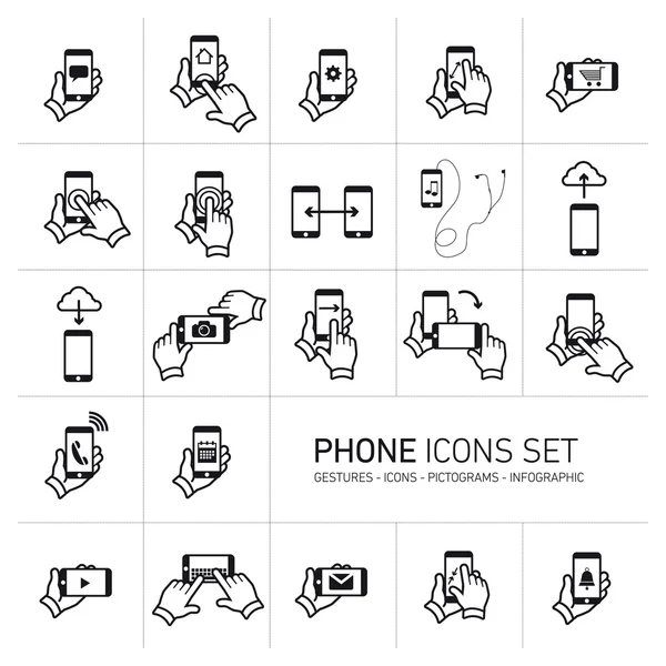 Handy-Symbol gesetzt — Stockvektor