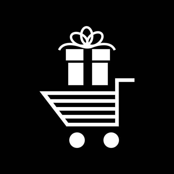 Shopping cart full of gifts icon — Stock Vector