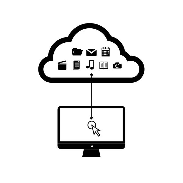 Komputer osobisty chmura — Wektor stockowy
