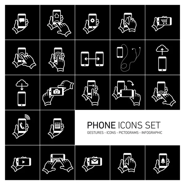 Teléfono icono conjunto — Archivo Imágenes Vectoriales