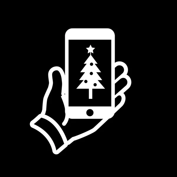 Noel ağacı smartphone ekran simgesini — Stok Vektör