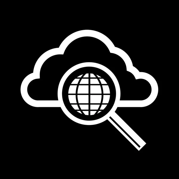 Ícone de pesquisa na nuvem — Vetor de Stock
