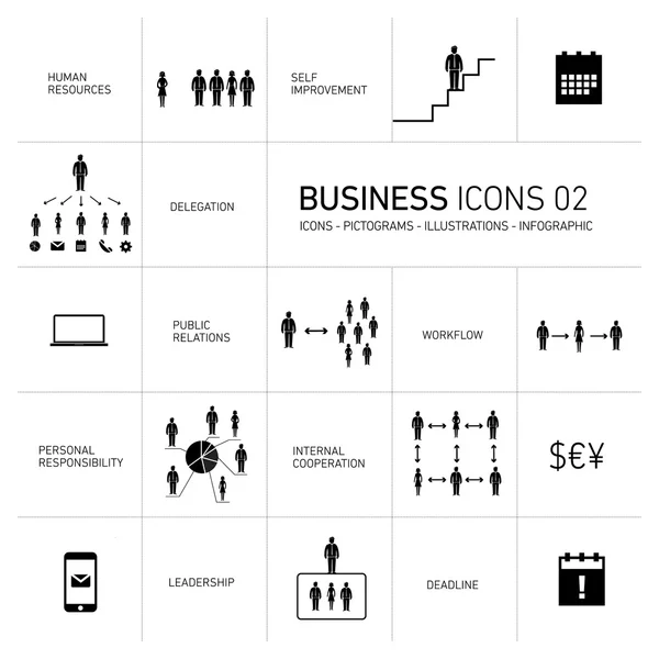 Business-Ikonen gesetzt — Stockvektor