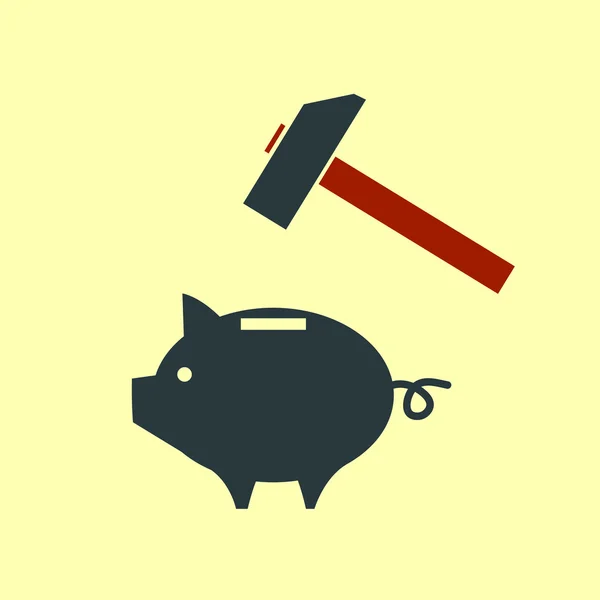 Piggy moneybox pictogram — Stockvector