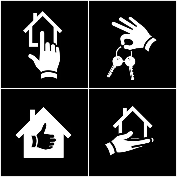 Conjunto de ícones de gesto imobiliário —  Vetores de Stock