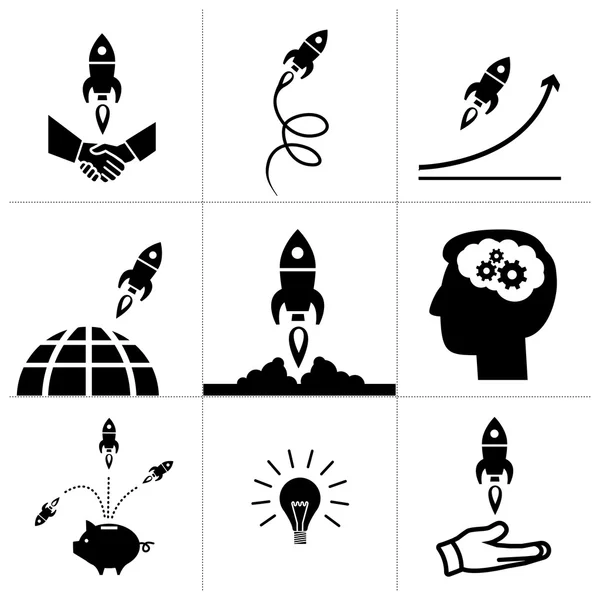 Start up icons set — Stock Vector