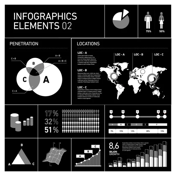 Éléments d'infographie vectoriels — Image vectorielle