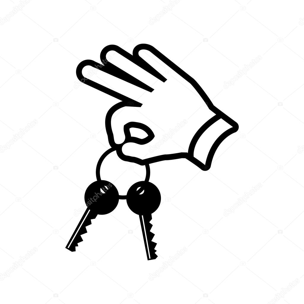 Keys in hand real estate icon