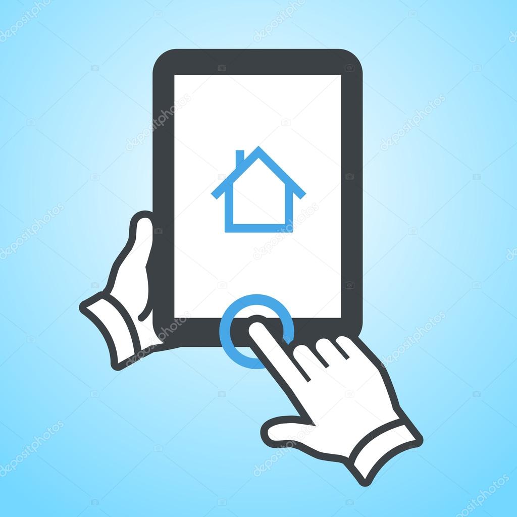 Tablet with home icon