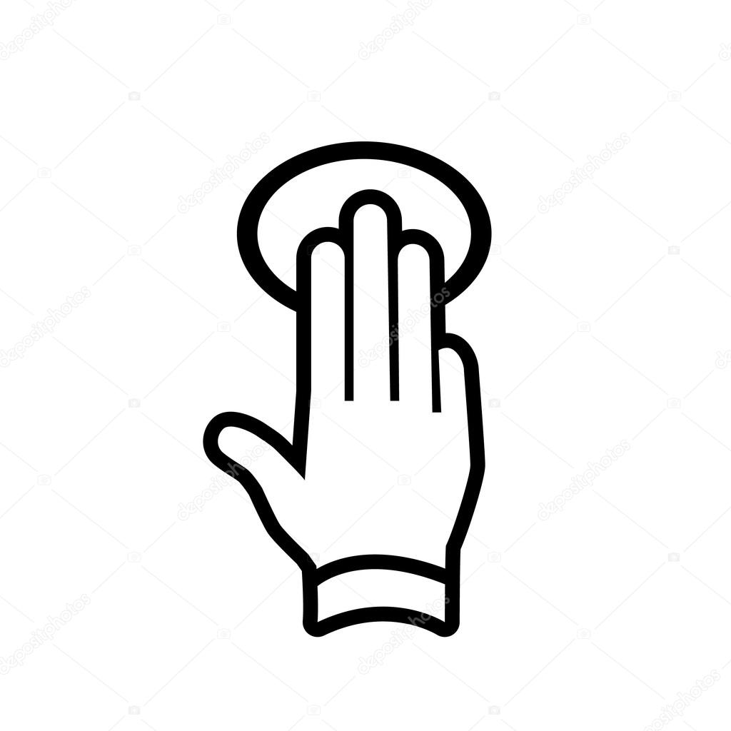 hand gesture icon tap wiht three fingers