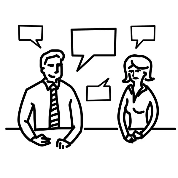 Entretien d'affaires communication — Image vectorielle