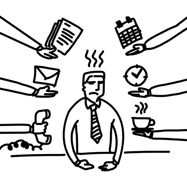 Homme d'affaires stressé et déprimé — Image vectorielle