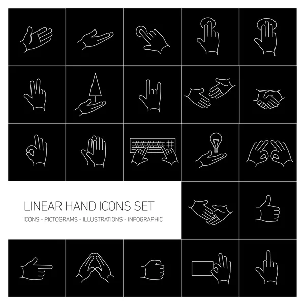 Fingers gest ikoner — Stock vektor