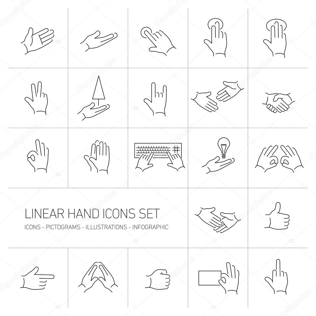 Fingers gesture icons