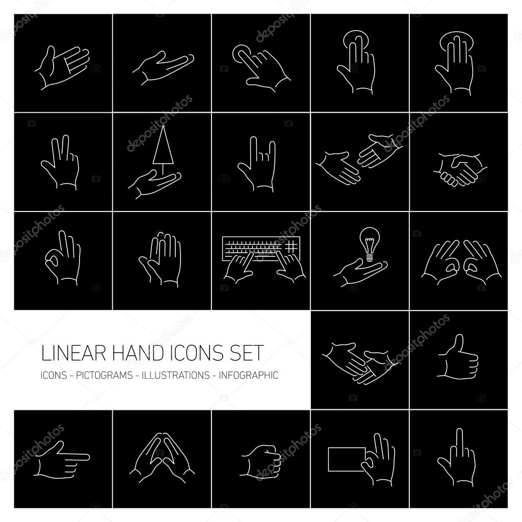 Fingers gesture icons