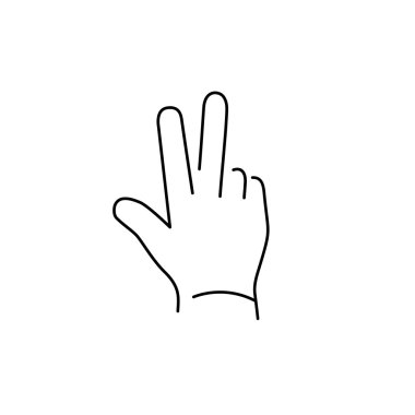 icon of peace hand gesture clipart