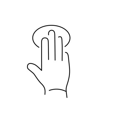 linear icon of tapping hand clipart