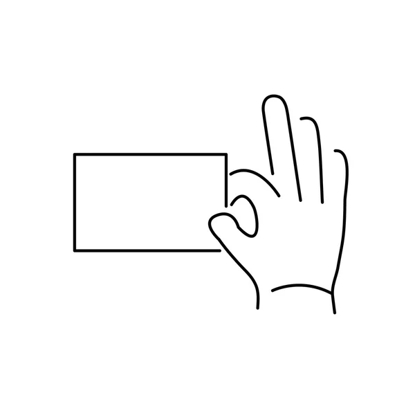 Ikonen för hand som håller en kort ges — Stock vektor