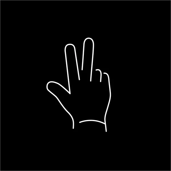 Lineaire pictogram van vrede hand — Stockvector