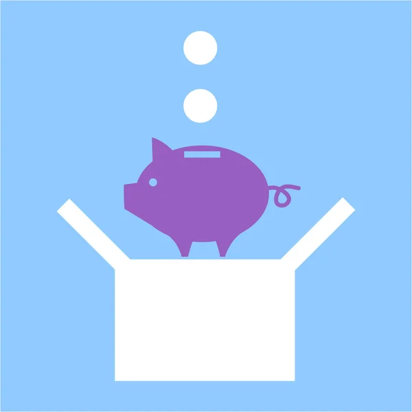 Piggy moneybank out of the box — Stock Vector