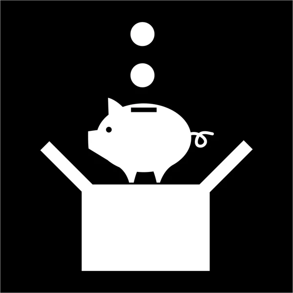 Piggy moneybank out of the box — Stockvector