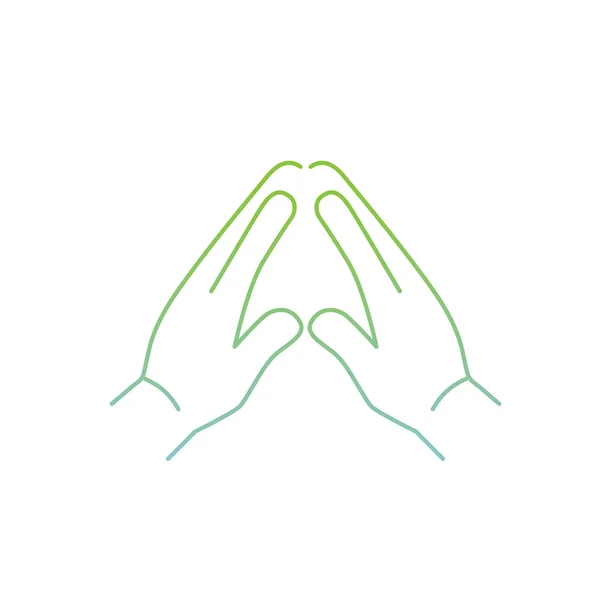 Icono lineal de las manos de oración — Archivo Imágenes Vectoriales