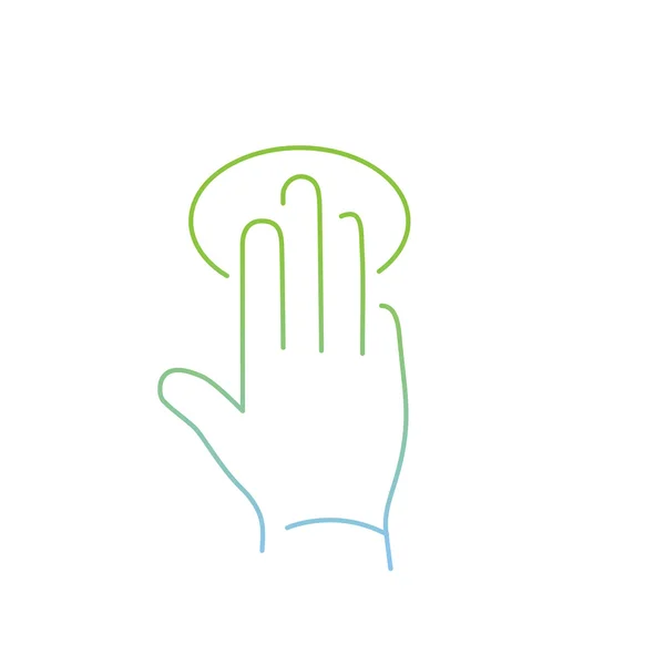 Linjära ikon av tapping hand — Stock vektor