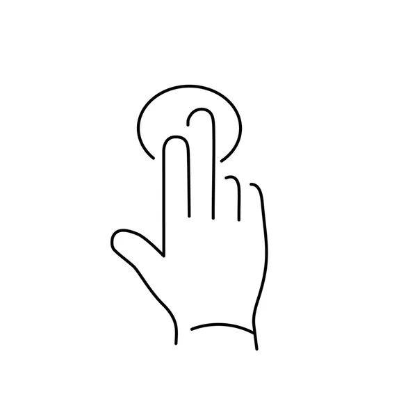 Γραμμική εικόνα του αγγίζοντας το χέρι — Διανυσματικό Αρχείο