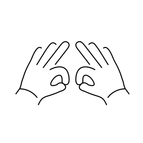 Icône de deux mains plissant le plus — Image vectorielle