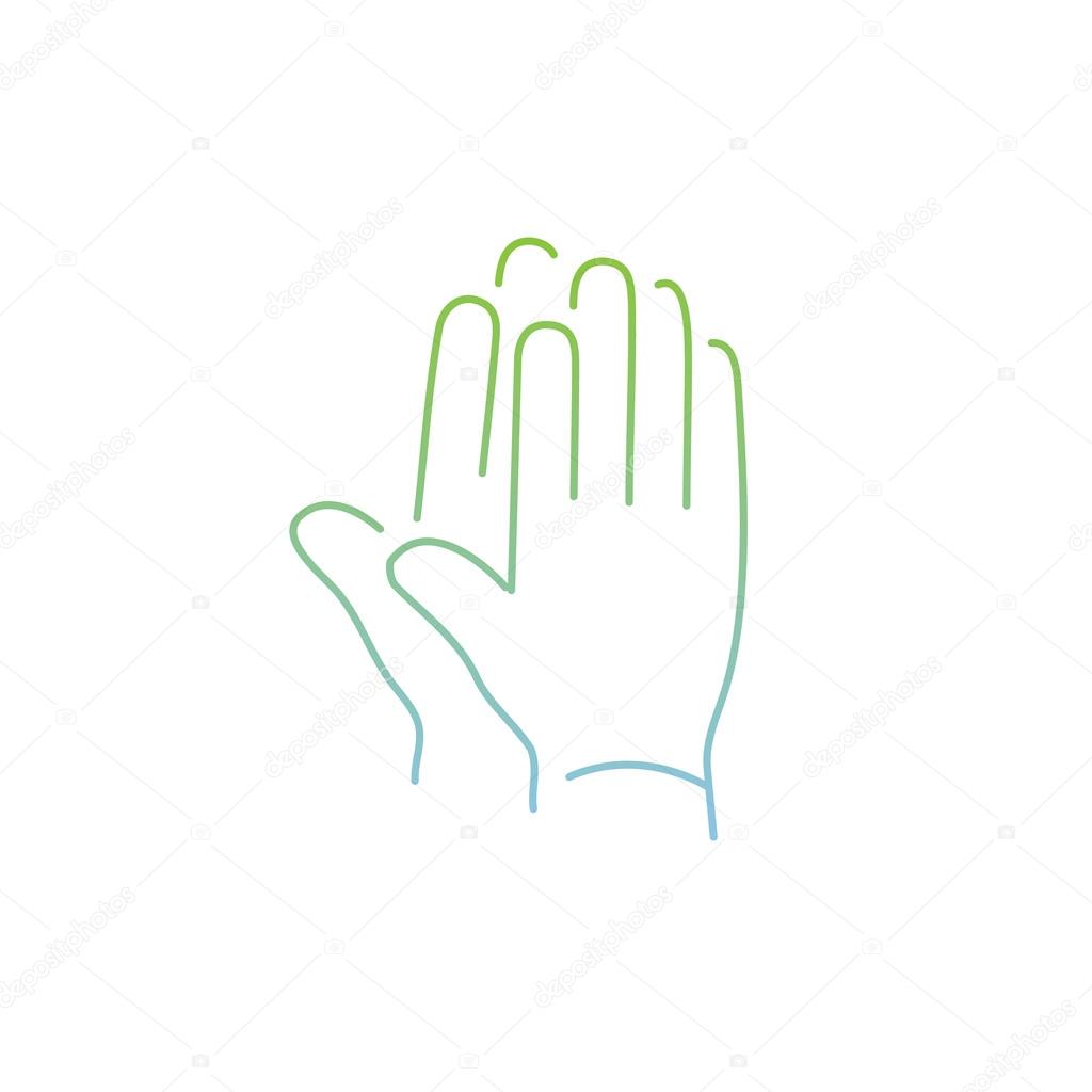 linear icon of clapping hands gesture