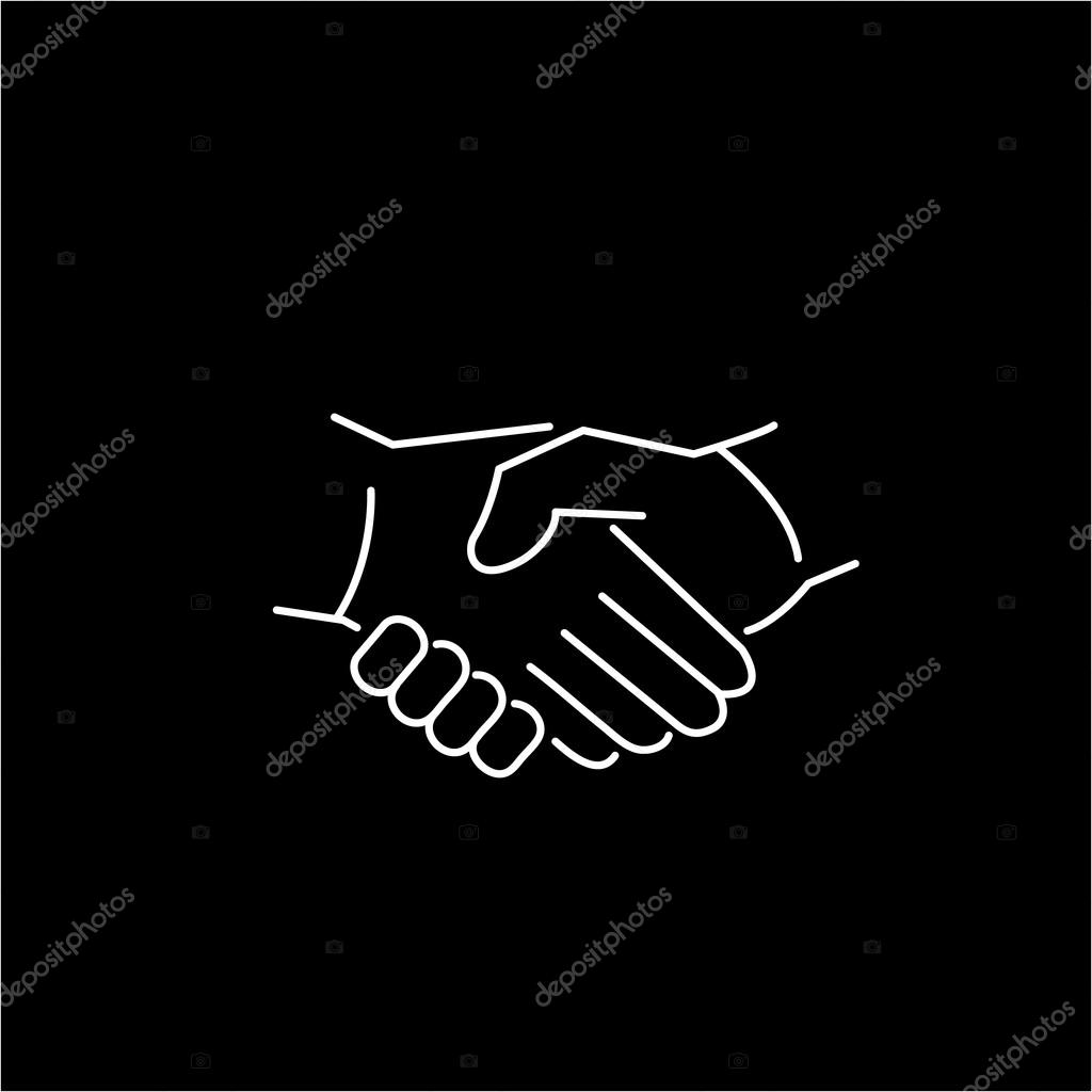 Handshake gesture linear icon. Thin line illustration. Shaking