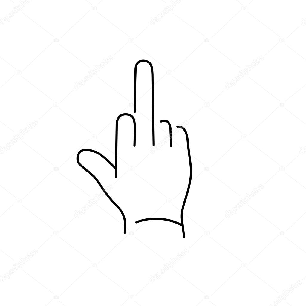 icon of middle finger hand gest