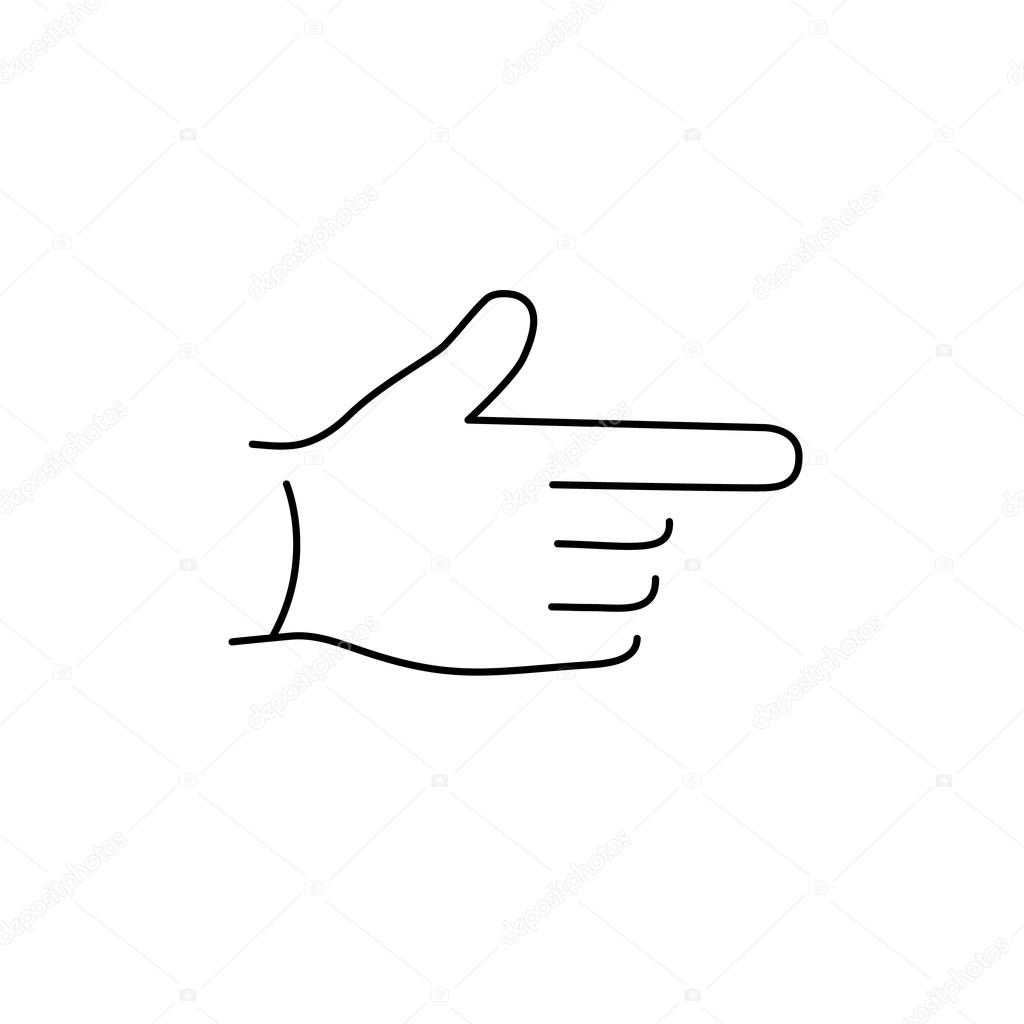 linear icon of point finger