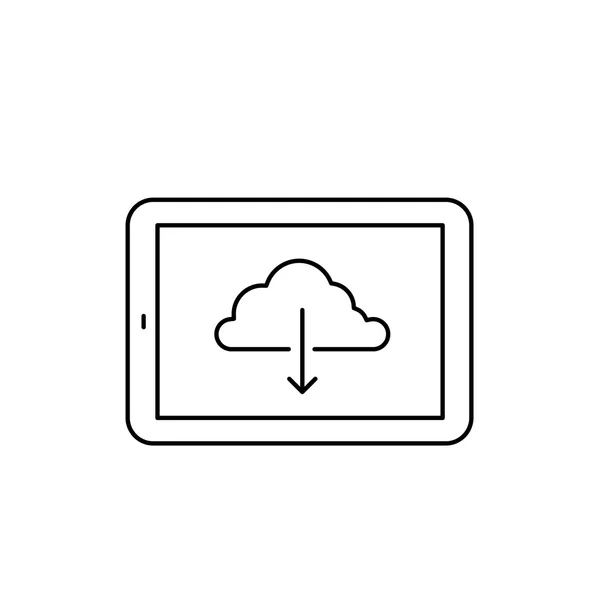 Icono de tableta lineal — Vector de stock