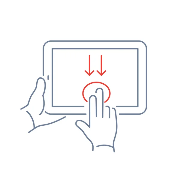 Icône de tablette linéaire — Image vectorielle