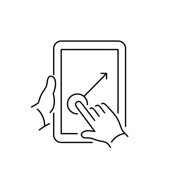 Pictogram lineaire tablet — Stockvector