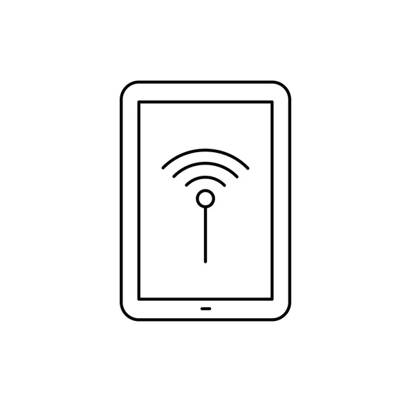 Icono de tableta con señal wifi — Vector de stock