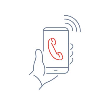 Telefon çağrı işareti smartphone ekranında