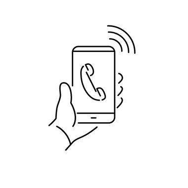 Telefon çağrı işareti smartphone ekranında