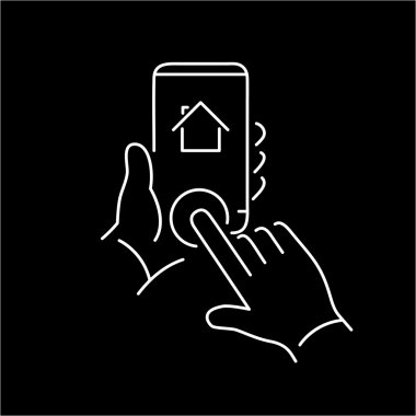 Akıllı ev düğmesine dokunarak el