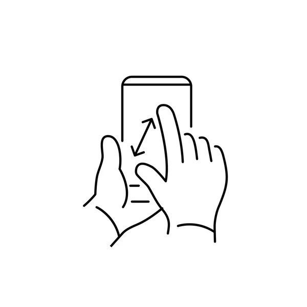 Pinch zoom gesture on smartphone touchscreen — Stock Vector