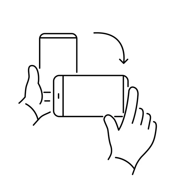 Sinal de tela rotativa no smartphone — Vetor de Stock