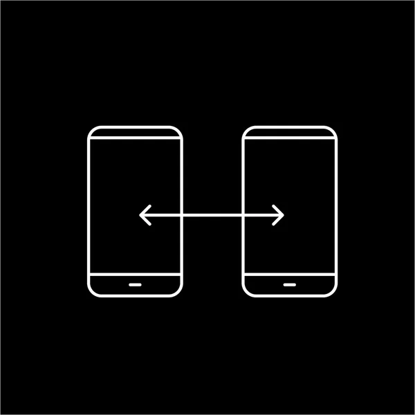 Synkronisera överföring mellan två smartphones — Stock vektor